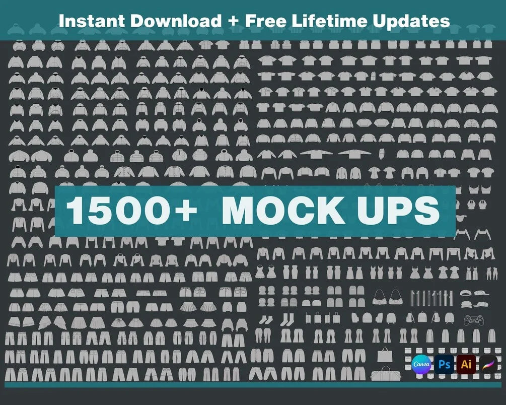 Urban Distro – Mega Clothing Vector Mockups Pack (1500+)