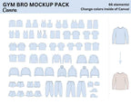 Gym Bro Canva Mockup Pack | Men's Clothing Mockup Pack For Canva