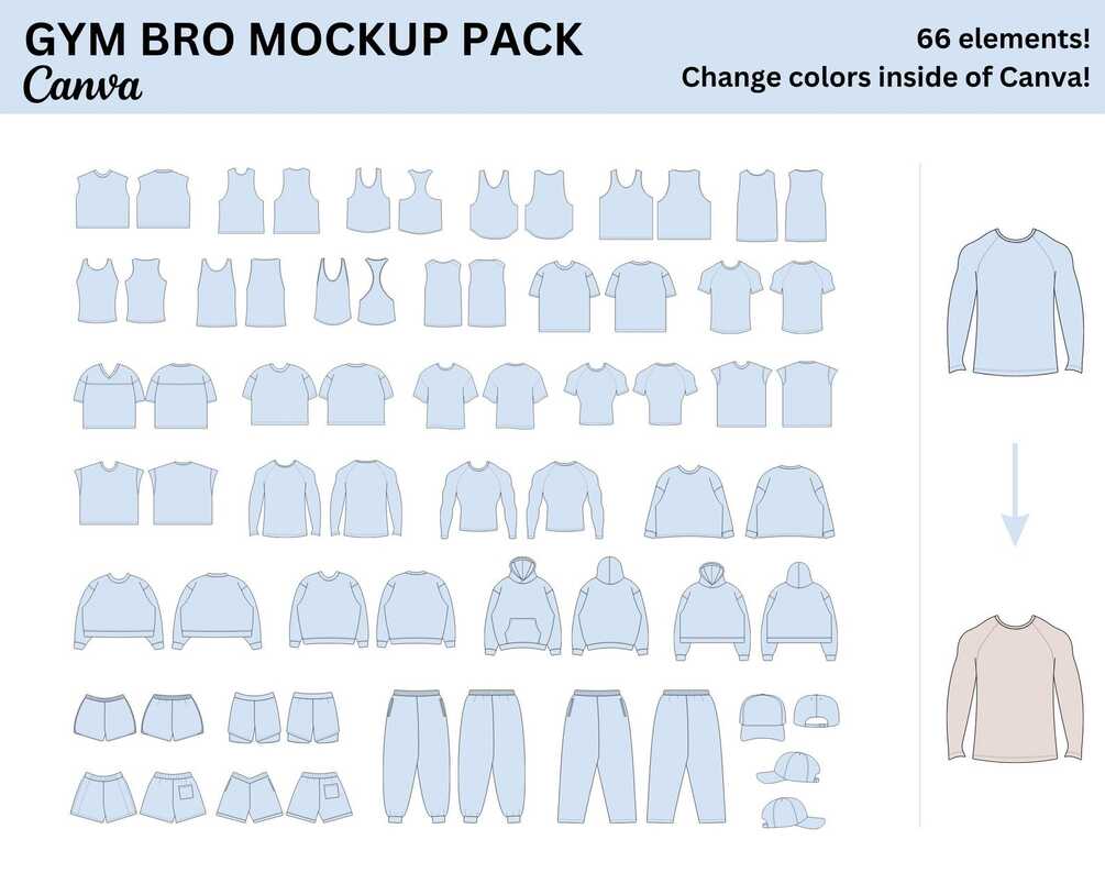Gym Bro Canva Mockup Pack | Men's Clothing Mockup Pack For Canva