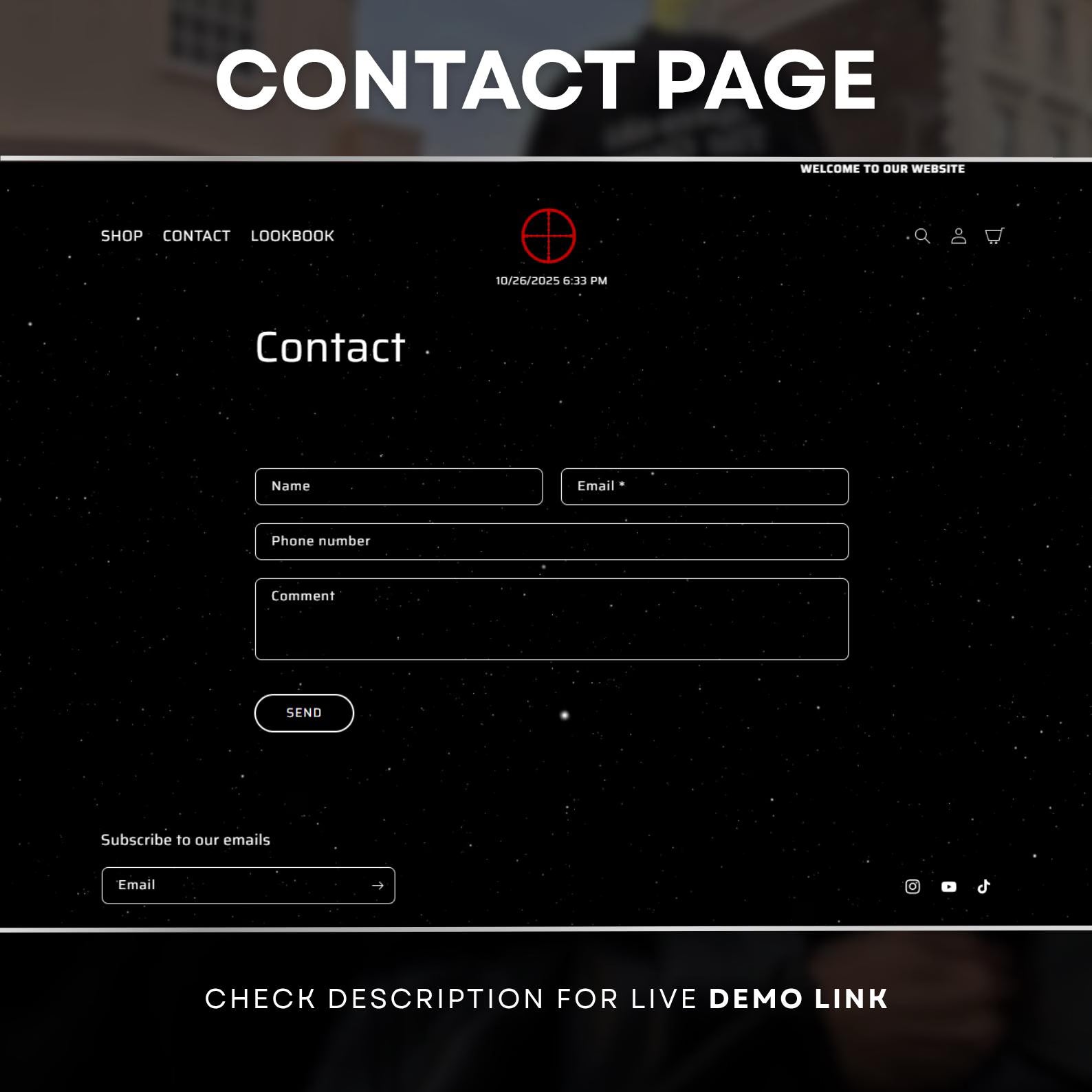 Shopify Clothing Theme V3 | Modern Fashion Brand Theme with Music Player Enter Page + Background Video + Fully Customizable Layout