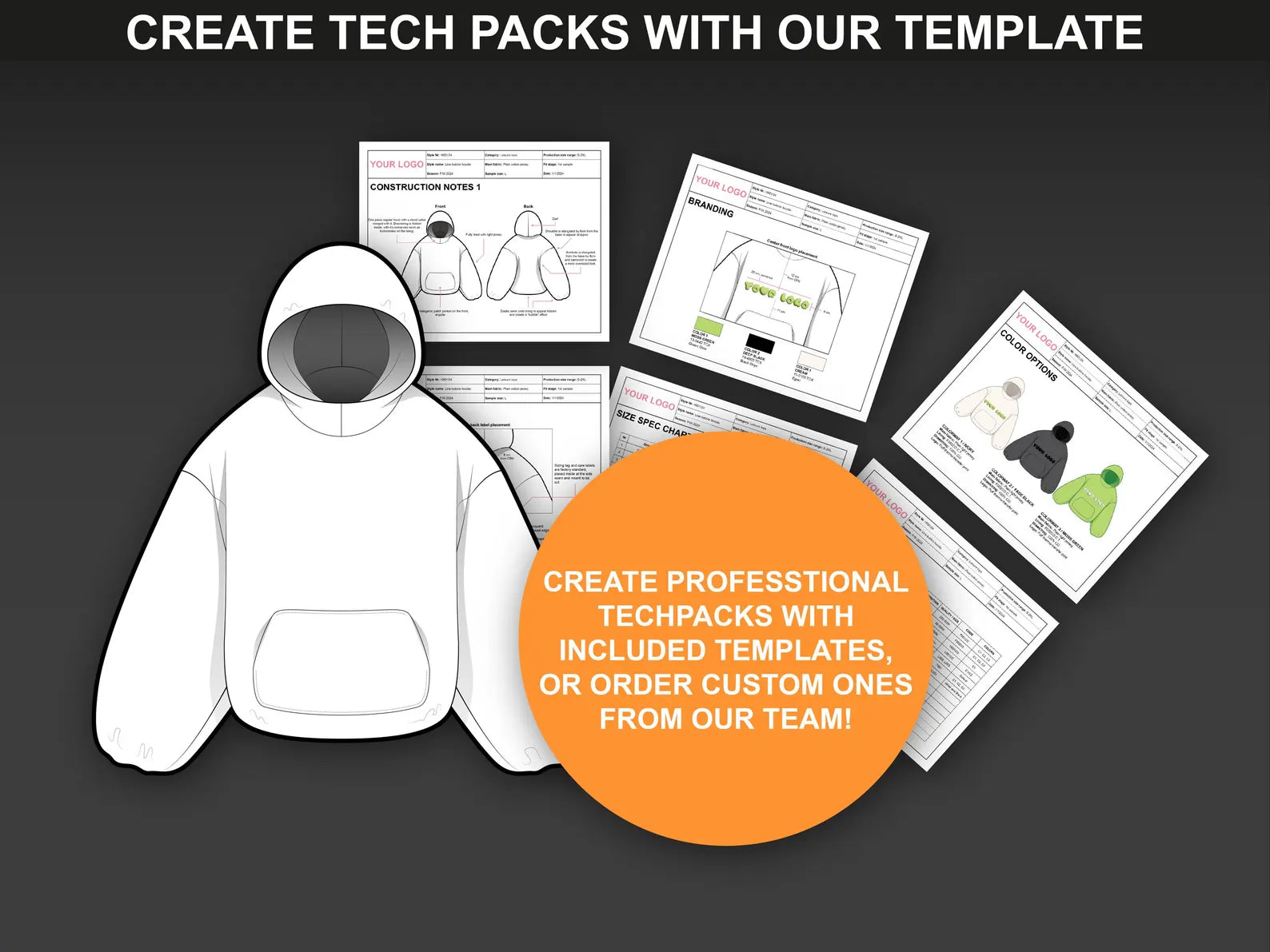 1600+ Fashion Design Mockups Bundle | Streetwear & Apparel Vector Flats | Tech Pack Templates for Designers