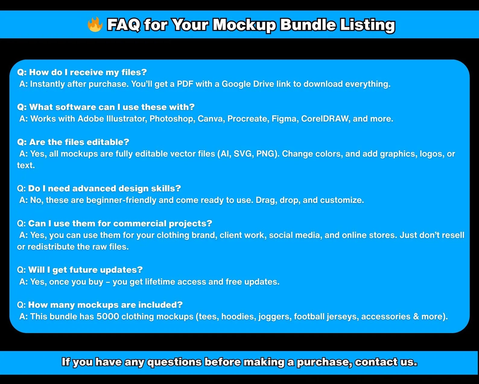 5000 Clothing Mockups Mega Bundle | Vector Templates, Free Tech Pack & Procreate Brushes