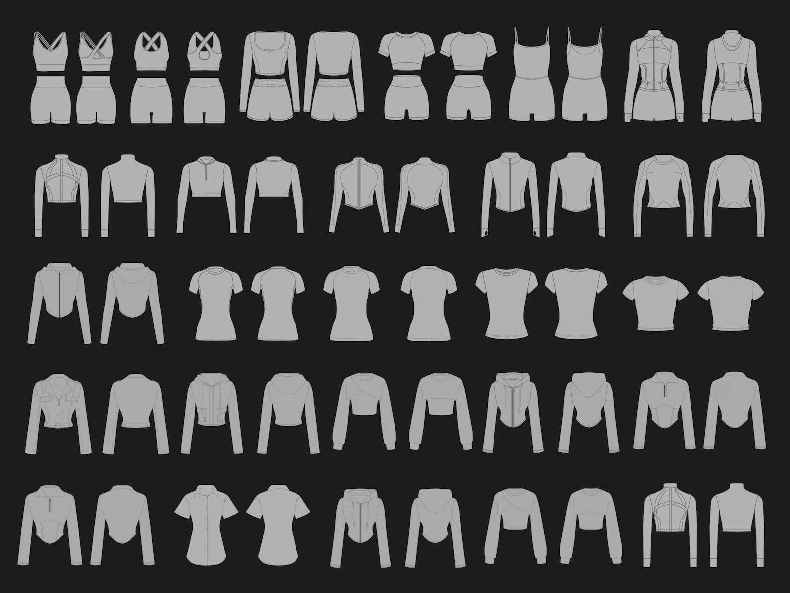 200 Women’s Gymwear Mockup Pack | SVG & PNG Activewear Templates for Designers & Fitness Brands