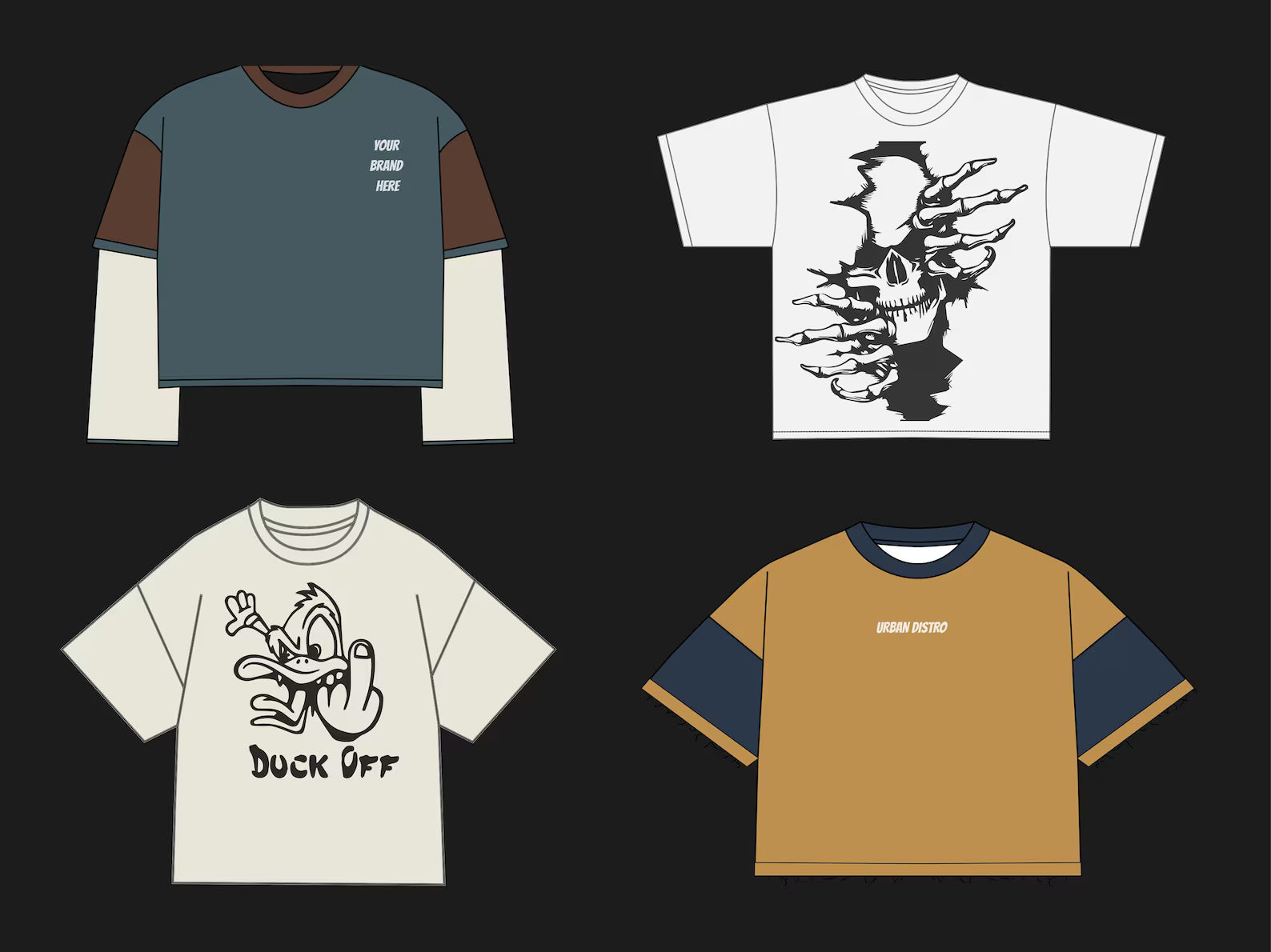 💣🕸️🦇5500+ Streetwear Clothing Mockups & Tech Pack Vector Templates Bundle | Fashion Brand Design | Illustrator Photoshop Procreate AI PNG SVG 🪄