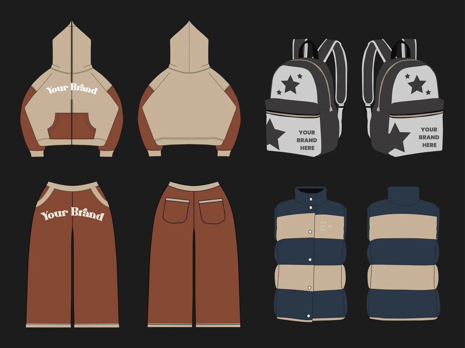300 Tracksuit Mockup Bundle | SVG & PNG Vector Templates for Fashion Designers & Clothing Brands