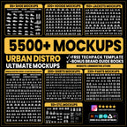 💣🕸️🦇5500+ Streetwear Clothing Mockups & Tech Pack Vector Templates Bundle | Fashion Brand Design | Illustrator Photoshop Procreate AI PNG SVG 🪄