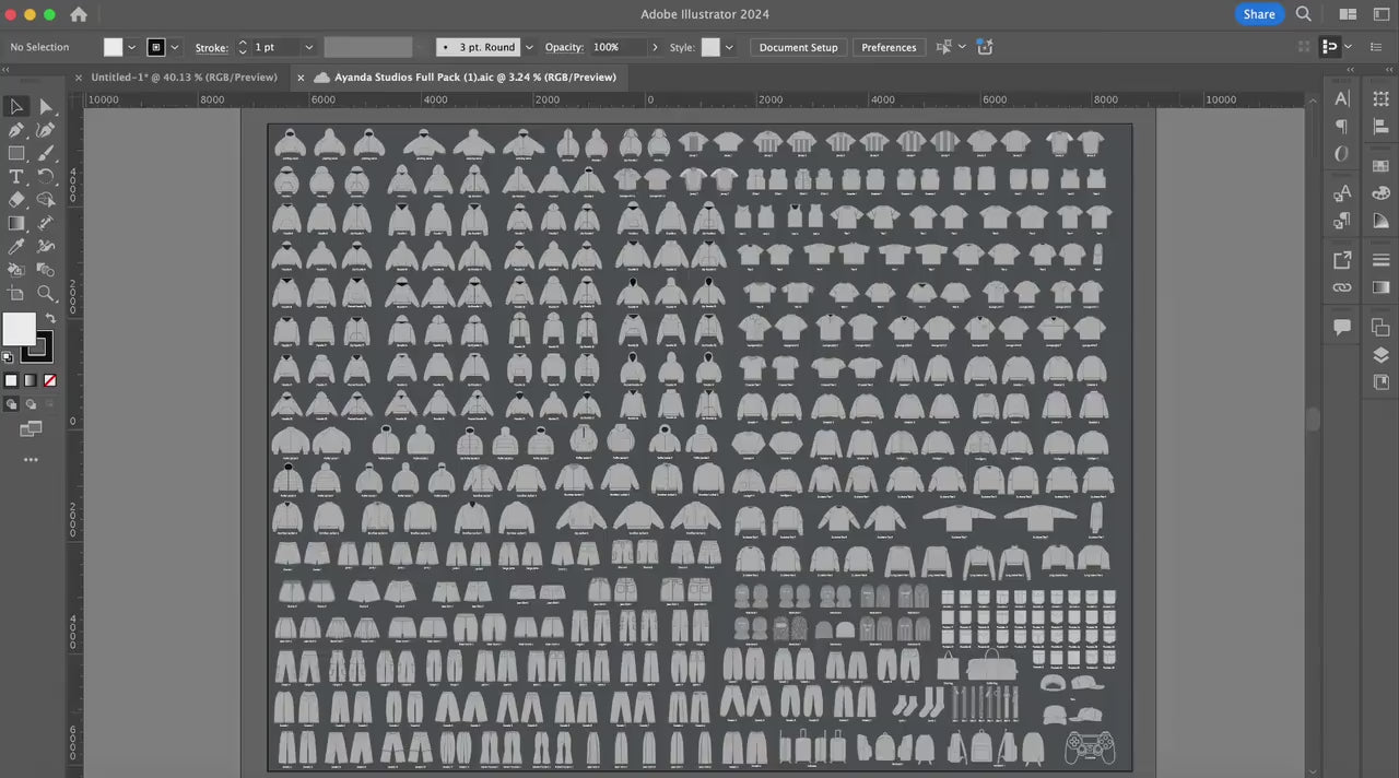 5000 Clothing Mockups Mega Bundle | Vector Templates, Free Tech Pack & Procreate Brushes