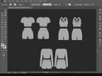 200 Women’s Gymwear Mockup Pack | SVG & PNG Activewear Templates for Designers & Fitness Brands