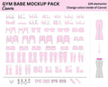 Gym Babe Canva Mockup Pack | Women's Clothing Mockup Pack For Canva